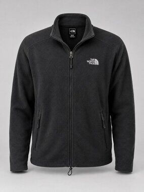 The North Face Mens Medium Fleece Black Full Zip Thermal Lightweight Jacket